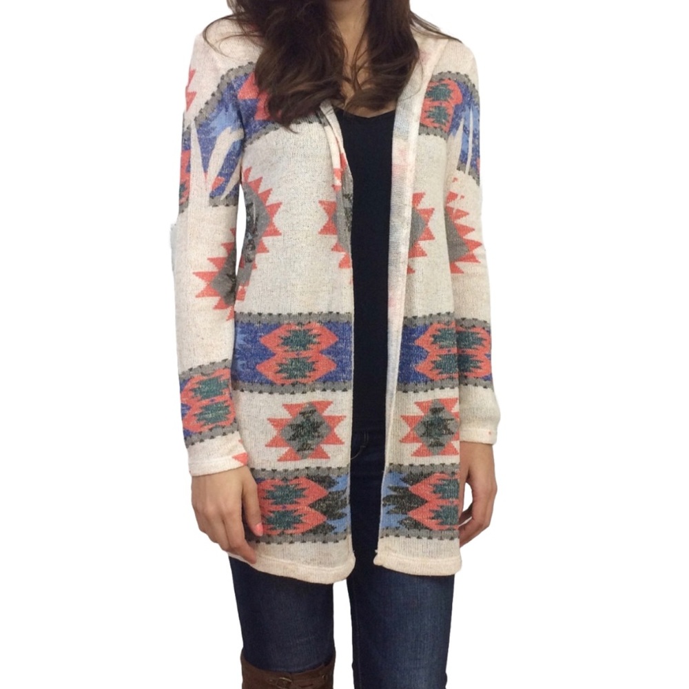 Beige Aztec Cardigan - Picture 3 of 6